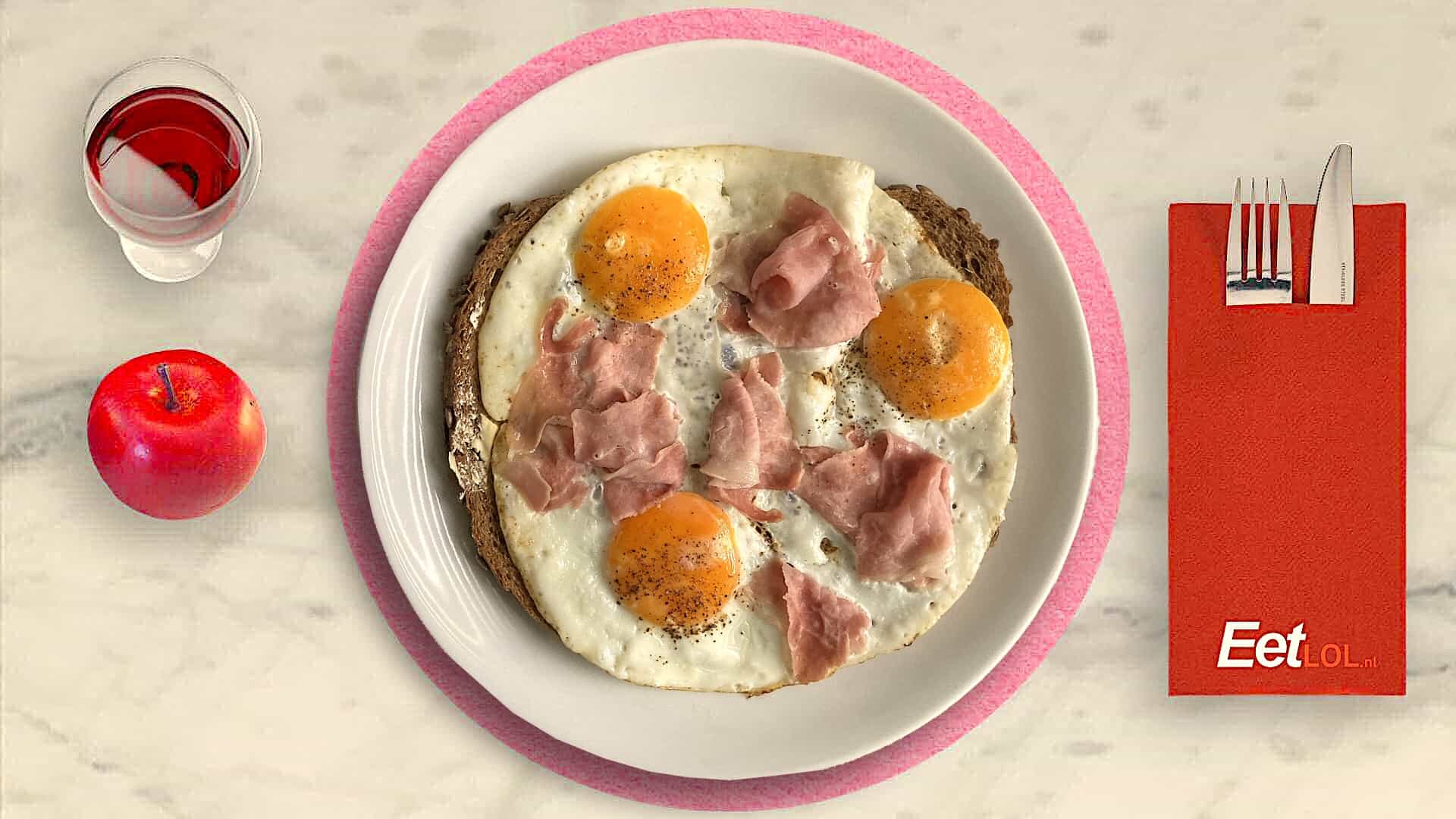 Uitsmijter ham of kaas