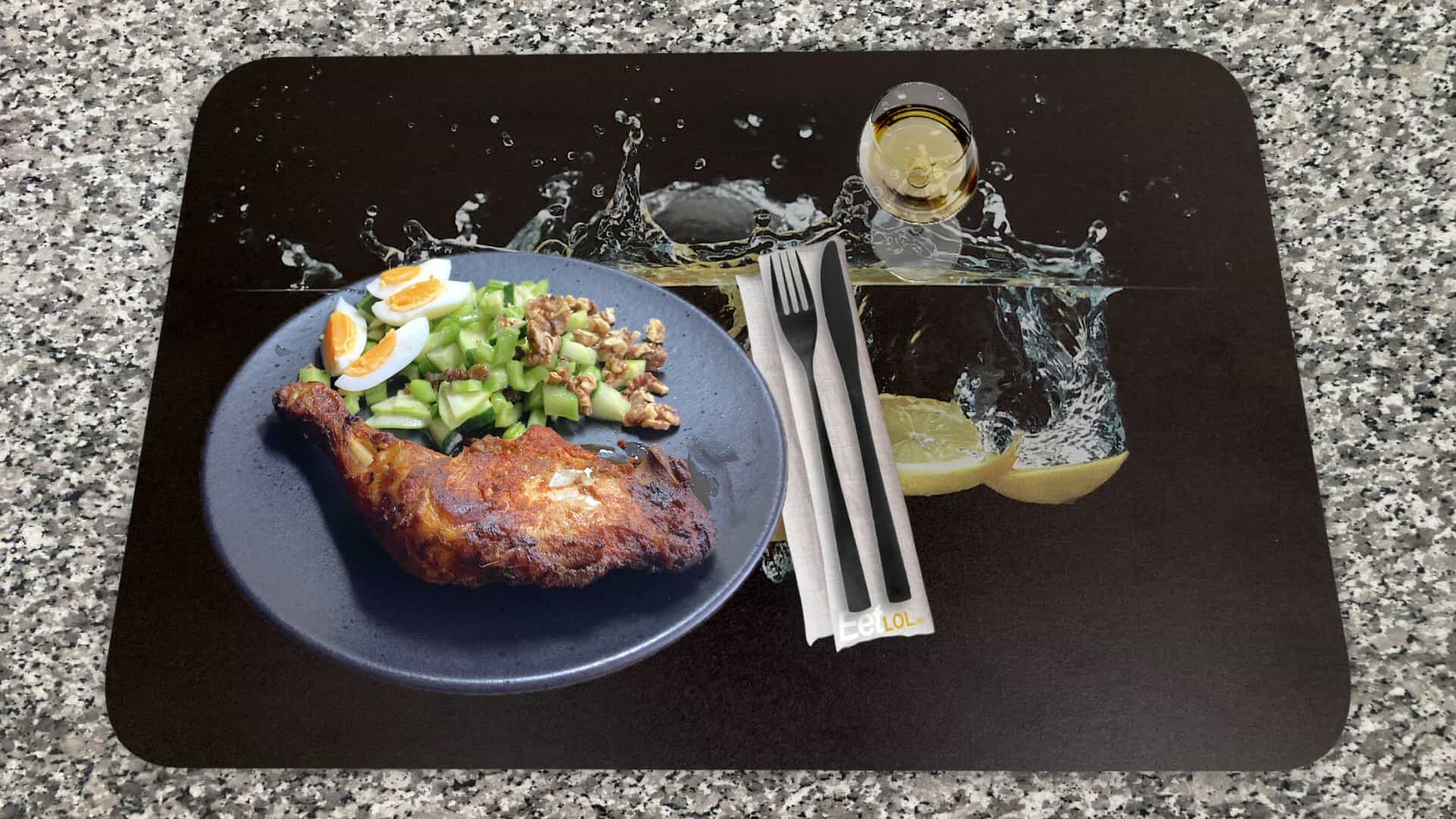 Gegrilde kippenpoot met bleekselderijsalade