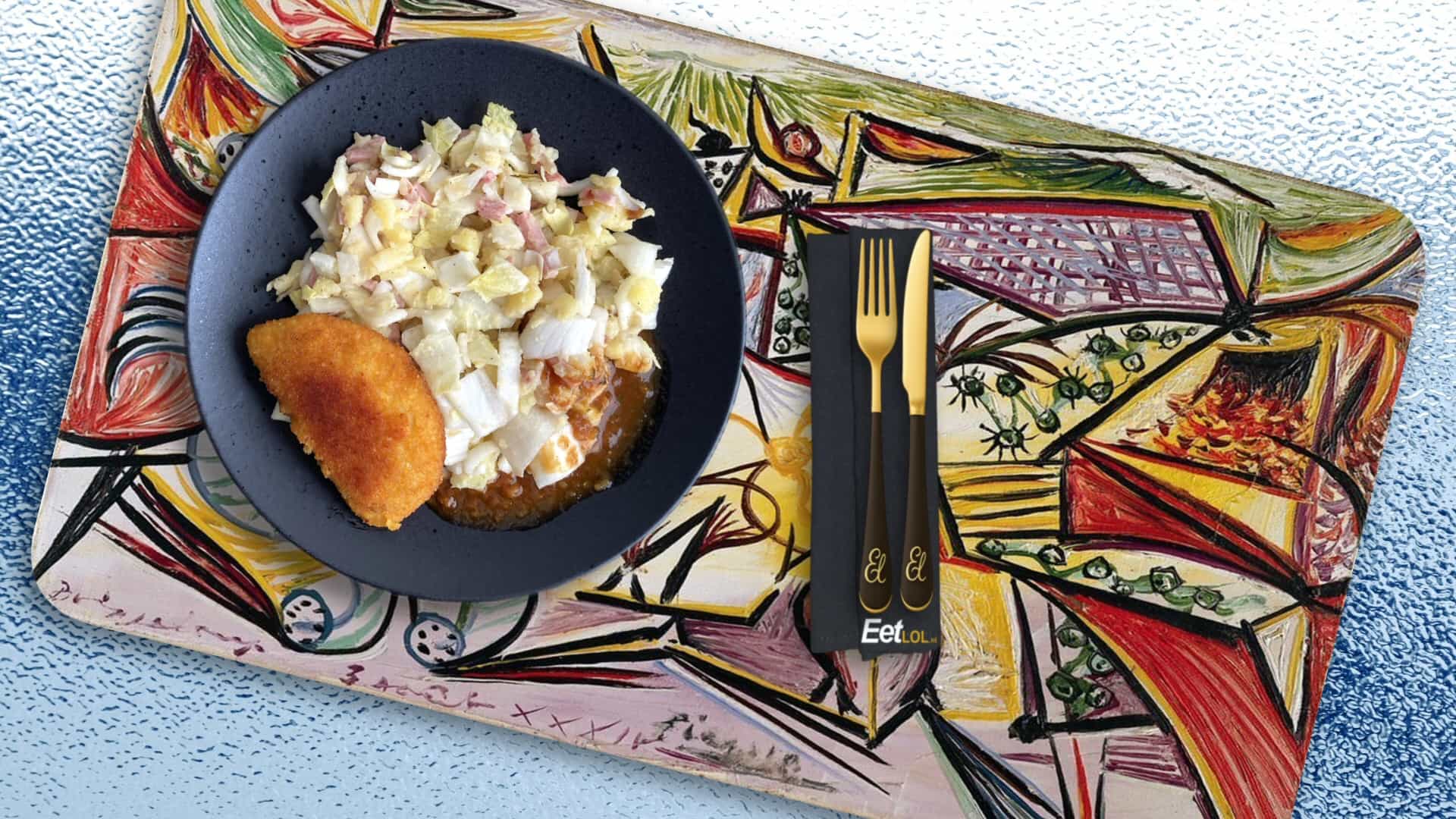 Stamppot witlof met ham en cordon bleu