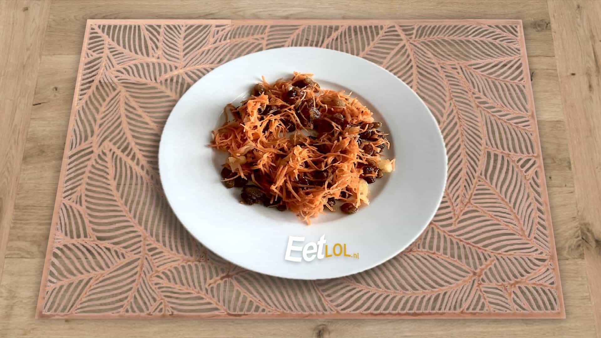 Wortel met gember en rozijnen