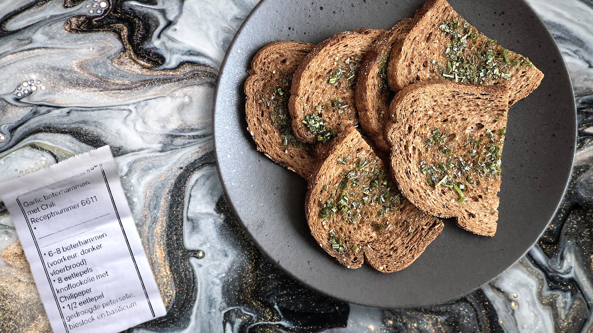 Garlic boterhammen met Chili