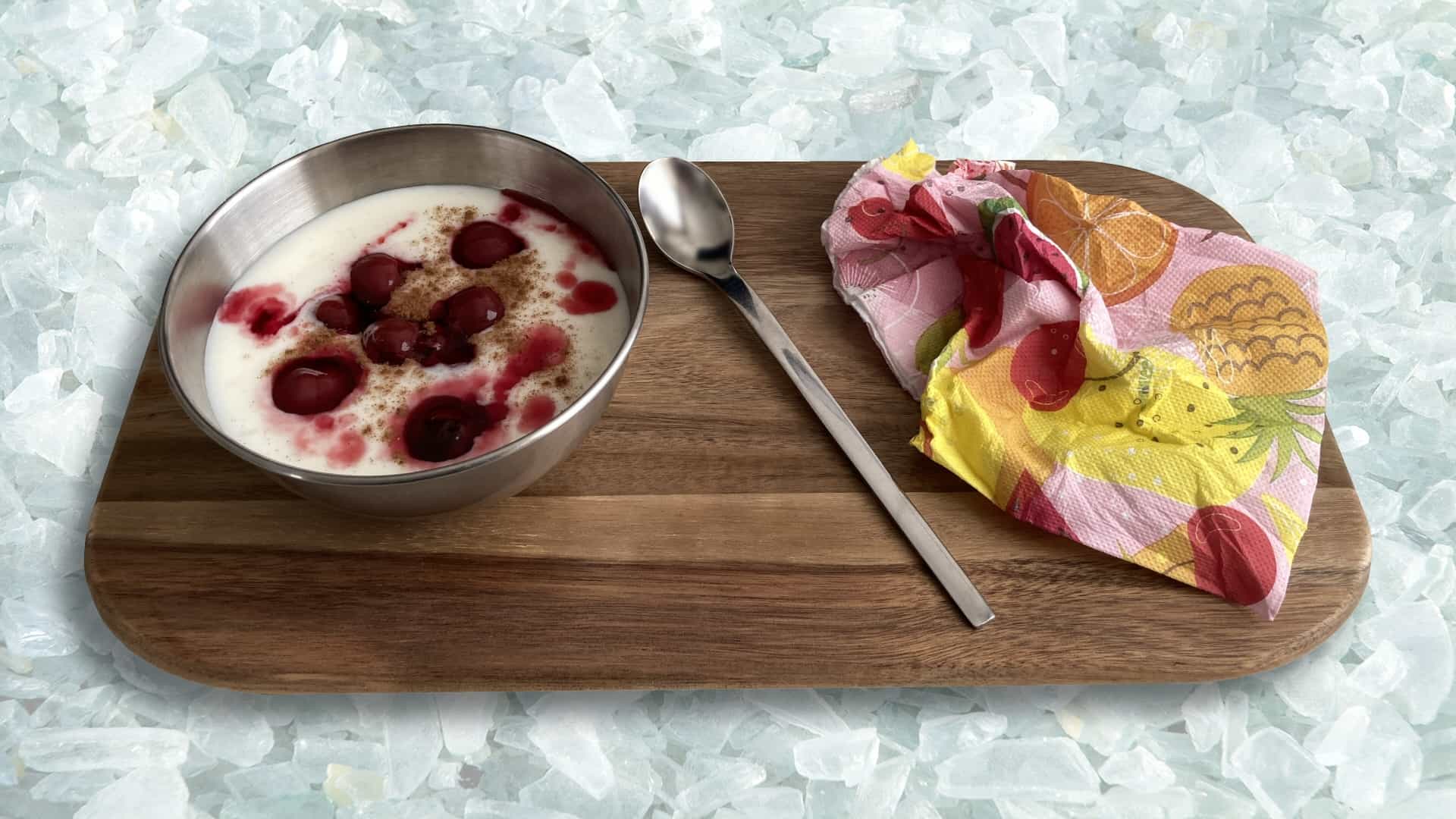 Rijstepap met kersen