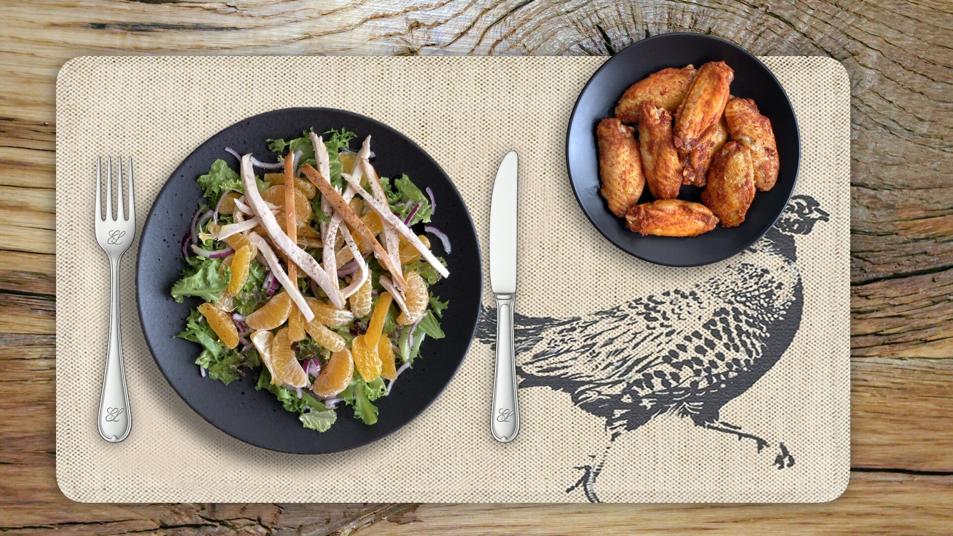 Wings met frisse mandarijnsalade