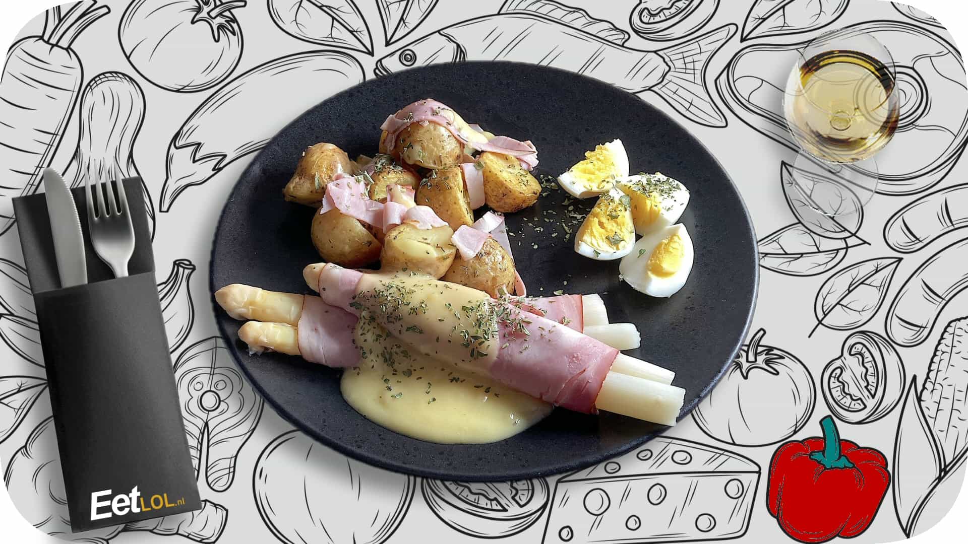 Asperges met ham en ei