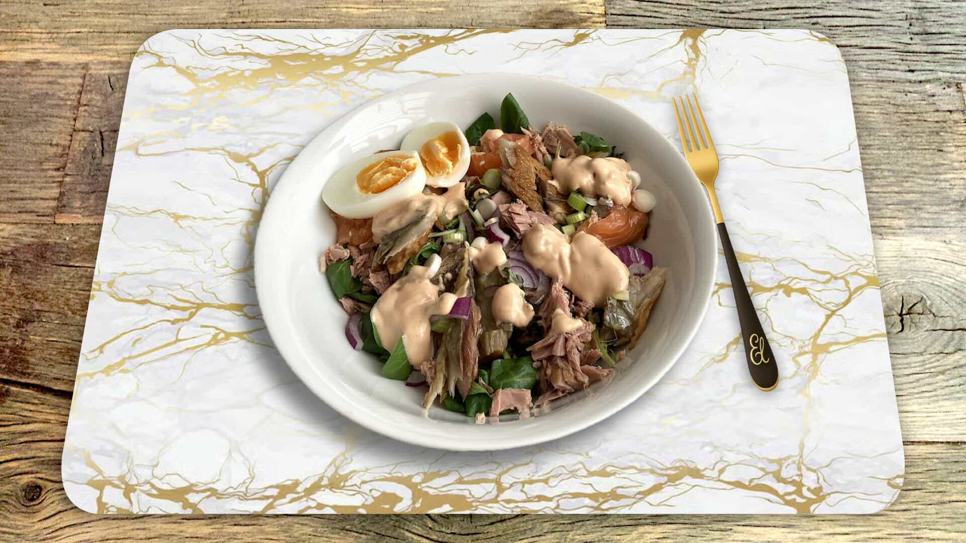 Salade met 4 soorten vis