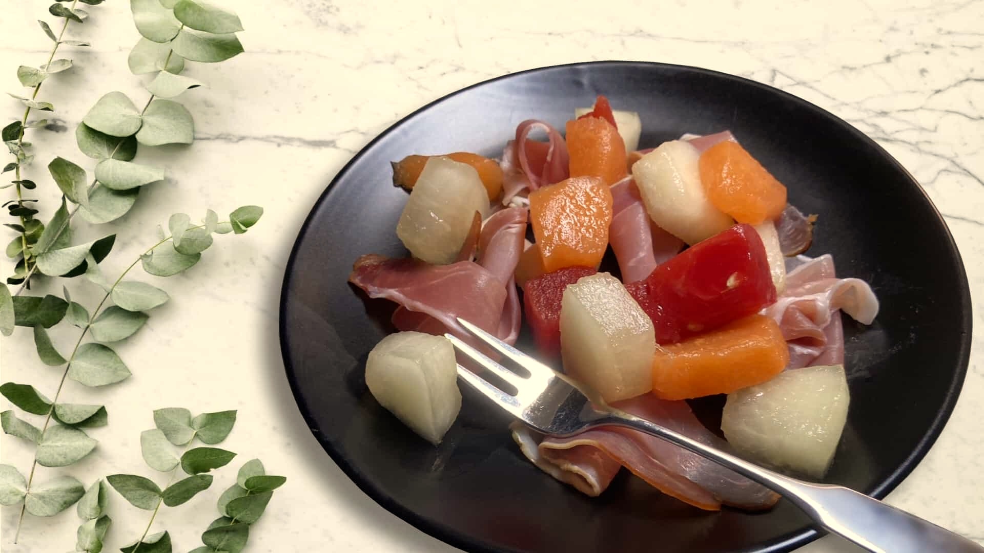 Meloenmix met ham